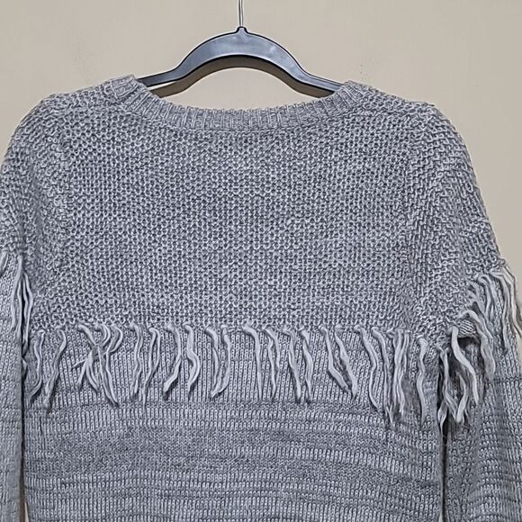 Lucy Paris Gray Frill Sweater Sz Small - Picture 7 of 9